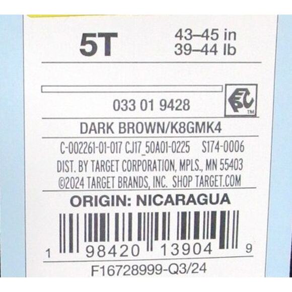 Cat & Jack Unisex Toddler Dark Brown T-Shirt Long Sleeve Chill and Sweet Size 5T - Picture 5 of 5